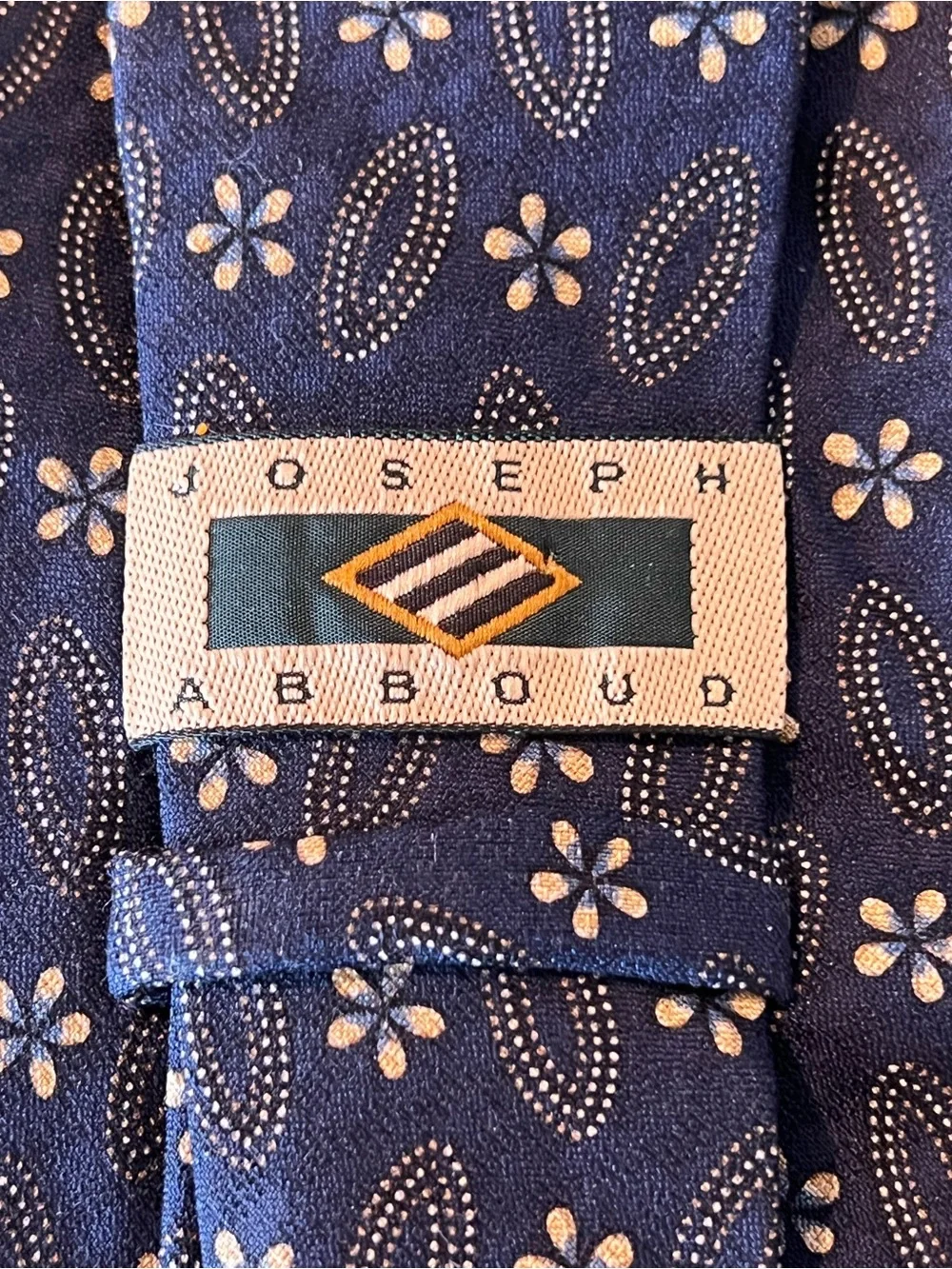 Classic Joseph Abboud Navy Floral-Print Men's Silk Tie